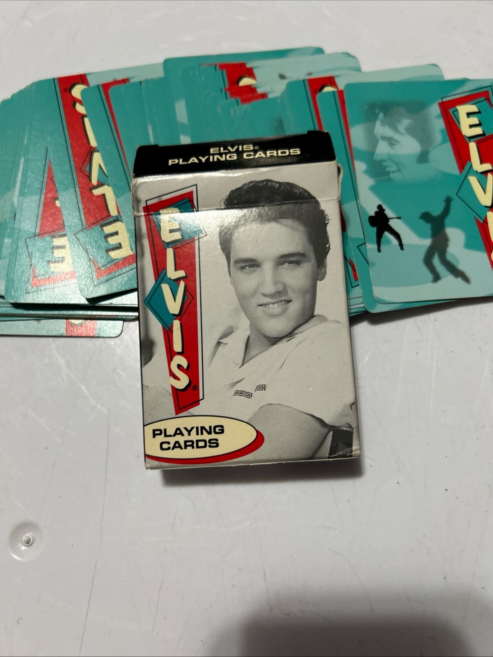 Elvis Playing Cards - Teal and Red Collectible Card Deck